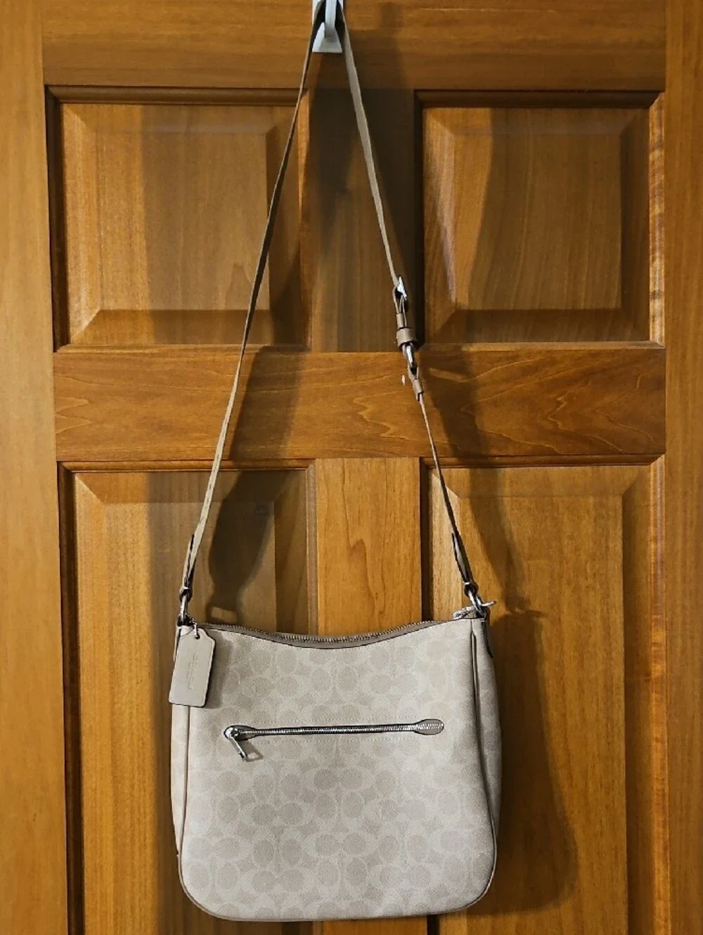 Coach Signature Canvas Crossbody in Beige and Tan